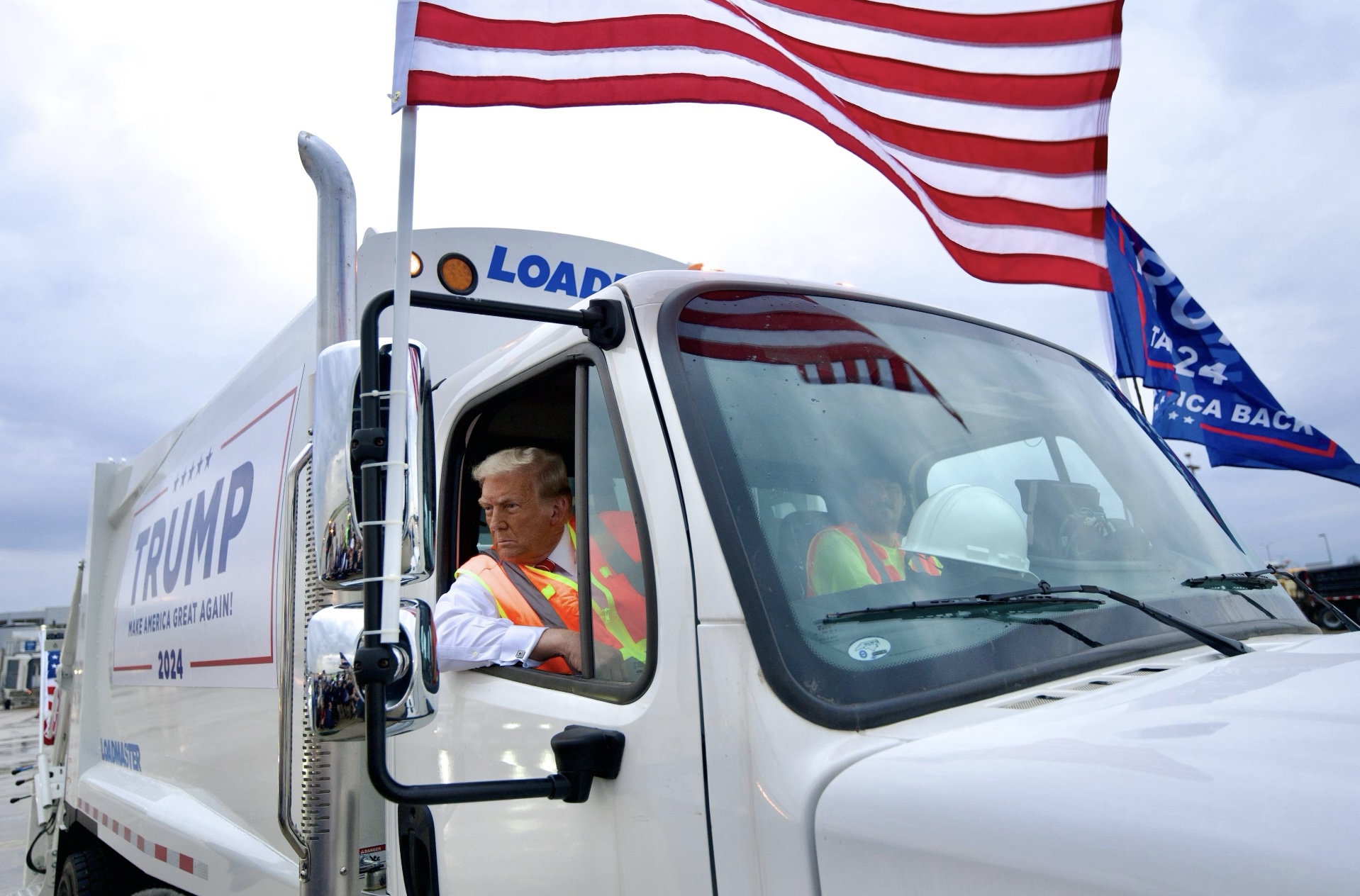 Trump Arrives in Garbage Truck to Wisconsin Rally, Mocking Biden’s ‘Garbage’ Comment About His Supporters