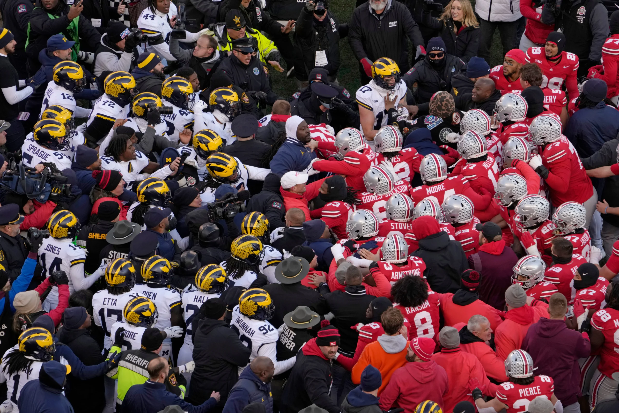 Post-Game Brawl Erupts After Michigan’s Upset Victory Over Ohio State